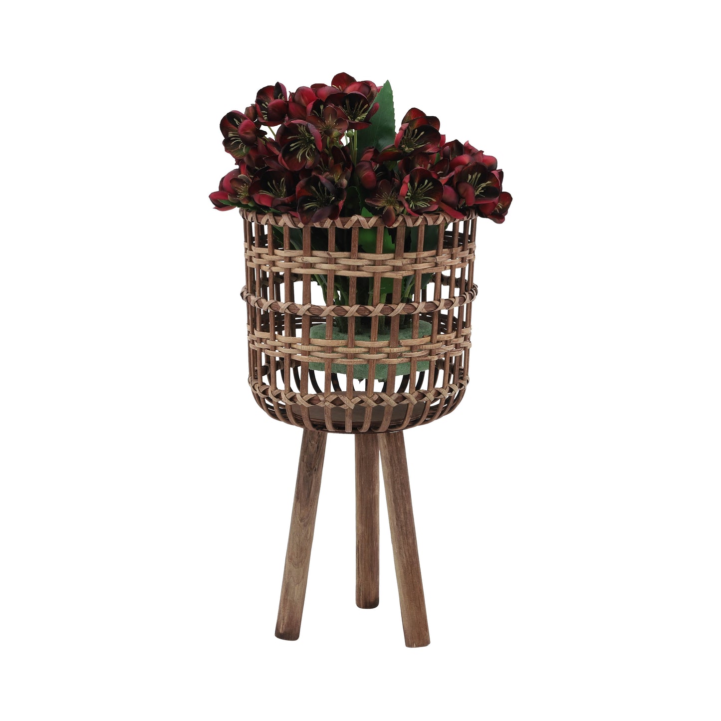 3 Pcs Bamboo Planters 11"/13"/15", Brown