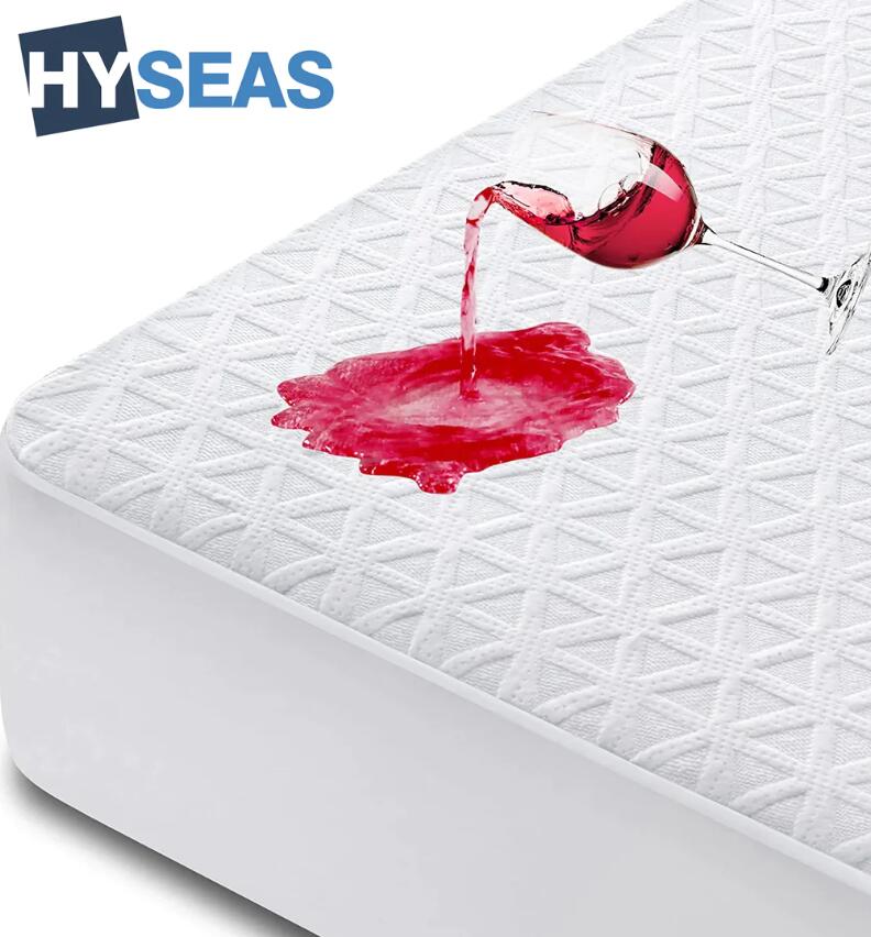 HYSEAS Waterproof Mattress Protector Queen Size Bed Mattress Cover Breathable Bamboo 3D Air Fabric Cooling Mattress Pad Cover Smooth Soft Noiseless Washable, 8''-21'' Deep Pocket