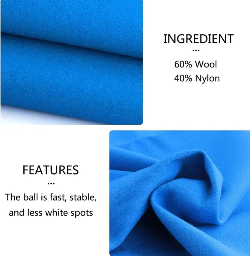 HYSEAS Worsted Blend Billiard Cloth Pool Table Felt Fast Speed for 7' 8' 9' Pool Table Pre Cut Bed & Rails