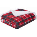 Plaid Flannel Sherpa Throw Blanket