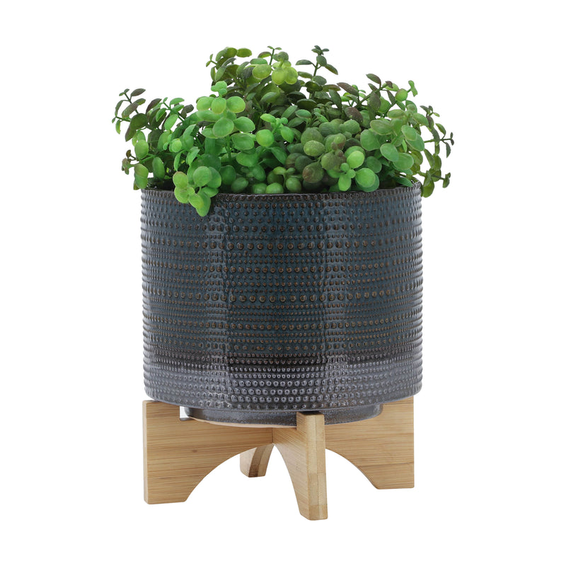 8" Textured Planter with Stand