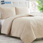 HYSEAS King Size Bedspread Coverlet Set - Bedding Cover with Shams - Ultrasonic Quilting Technology - 3 Piece Oversized King Quilt Set - Bedspreads & Coverlets (King, Beige)