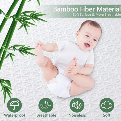 HYSEAS Waterproof Mattress Protector Queen Size Bed Mattress Cover Breathable Bamboo 3D Air Fabric Cooling Mattress Pad Cover Smooth Soft Noiseless Washable, 8''-21'' Deep Pocket