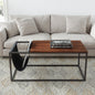 Indoor Walnut Sofa Table with Metal Frame and Canvas Hanger