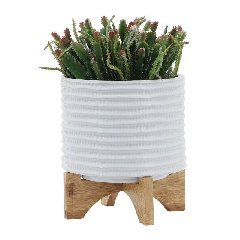 8" Textured Planter with Stand