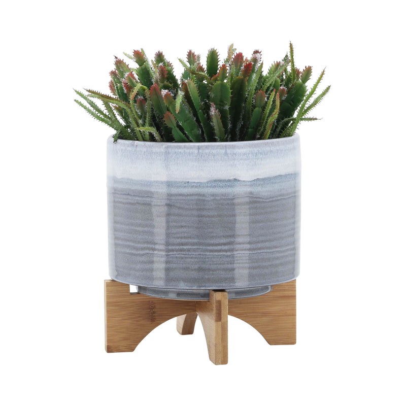8" Textured Planter with Stand