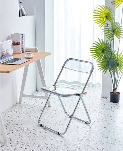 Clear Transparent Folding Chair Chair Pc Plastic Living Room Seat