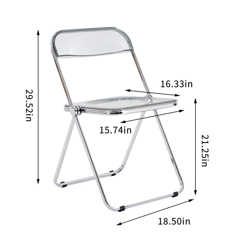 Clear Transparent Folding Chair Chair Pc Plastic Living Room Seat