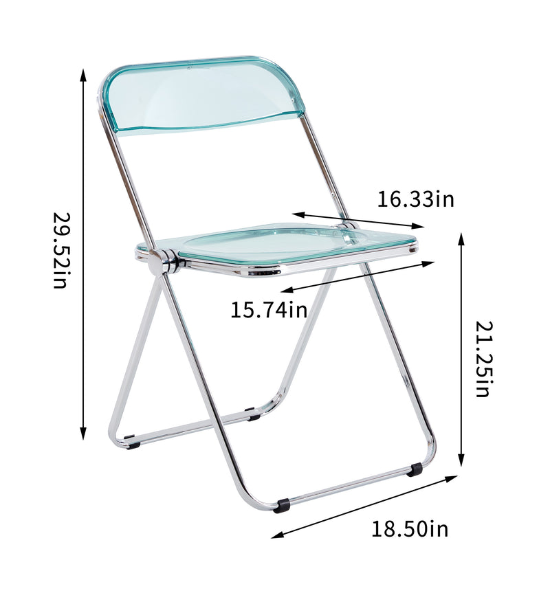 Clear Transparent Folding Chair Chair Pc Plastic Living Room Seat