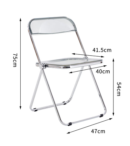 Clear Transparent Folding Chair Chair Pc Plastic Living Room Seat