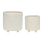 2 Pcs Ceramic Footed Planter, 6"/8"