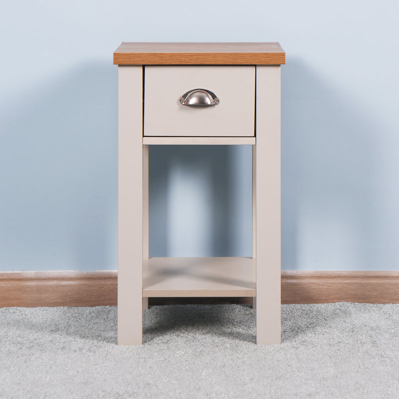 Wooden Living Room Side Table,Floor-standing Storage Table with a Drawer