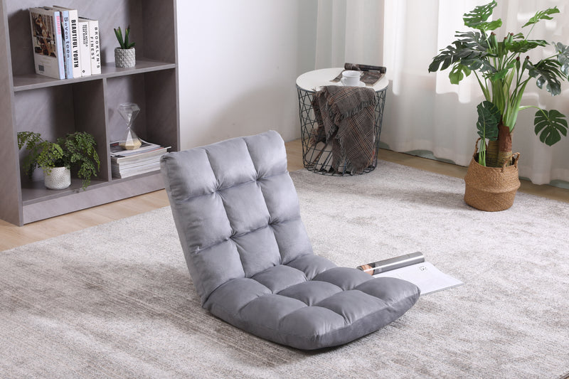 Indoor 5-Position Adjustable Floor Chair with Back Support Folding Padded Gaming Sofa Chair