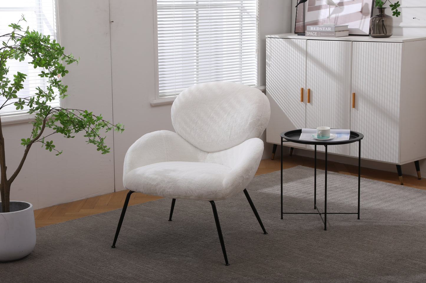 Modern Sherpa Chairs Accent Armchairs for Living Dining Room