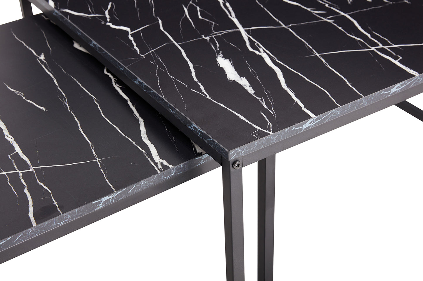 Faux Marble Nesting Coffee Tables Set of 2, 31.5''L X 31.5''W X 17.72''H