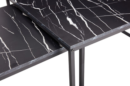 Faux Marble Nesting Coffee Tables Set of 2, 31.5''L X 31.5''W X 17.72''H