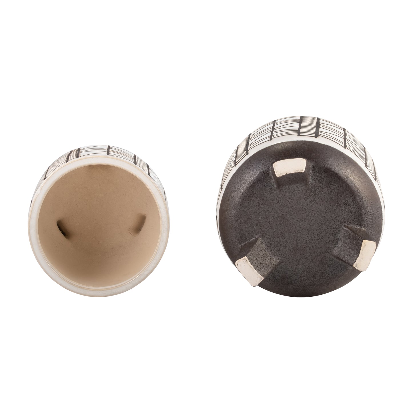 2 Pcs Ceramic Footed Planter, 6"/8"