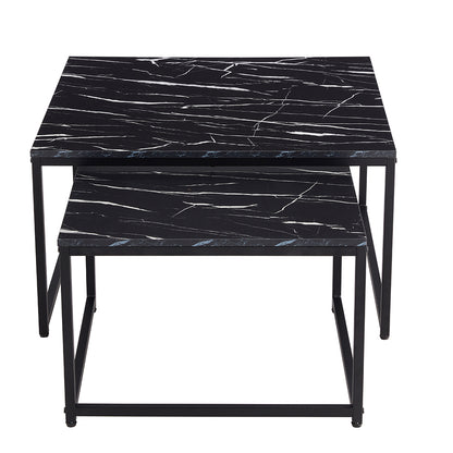 Faux Marble Nesting Coffee Tables Set of 2, 31.5''L X 31.5''W X 17.72''H
