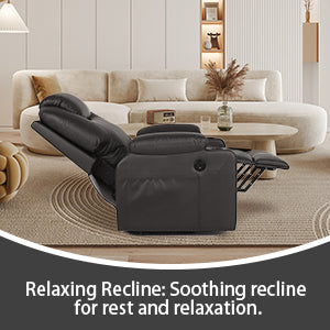 Brown Premium Power Recliner with 2 Cup Holders with Lift Function, 8-Point Massage & Heating, usb Charging