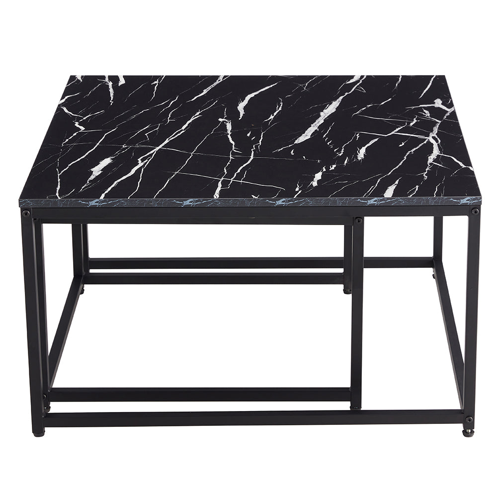 Faux Marble Nesting Coffee Tables Set of 2, 31.5''L X 31.5''W X 17.72''H