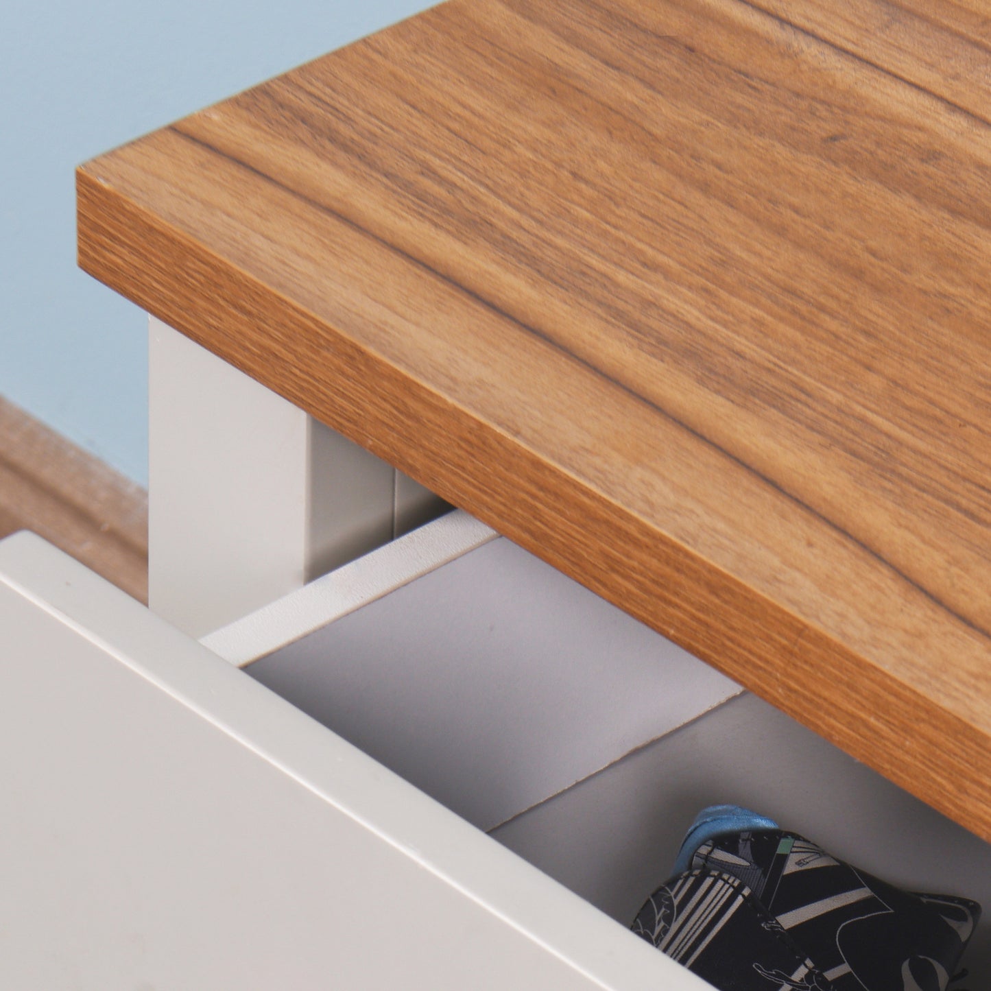 Wooden Living Room Side Table,Floor-standing Storage Table with a Drawer