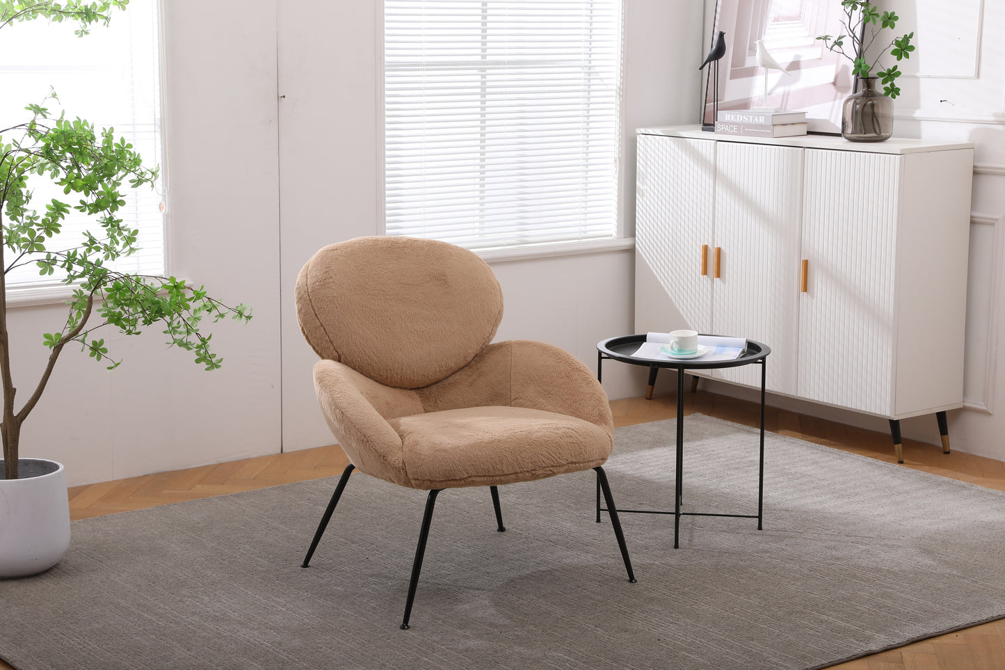 Modern Sherpa Chairs Accent Armchairs for Living Dining Room