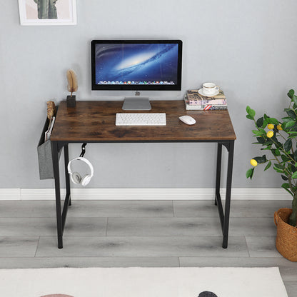 40 Inch Writing Computer Study Desk with Metal Frame and Storage Bag