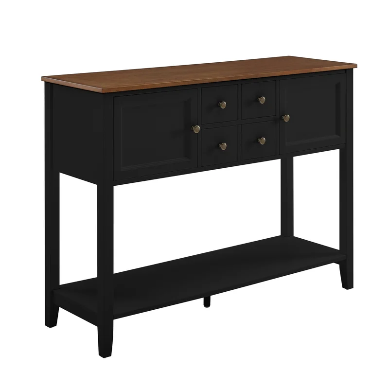 Buffet Console Cabinet Kitchen Sideboard Table with Bottom Shelf and Storage Drawers