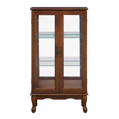 Lighted Curio Cabinet with Tempered Glass Doors