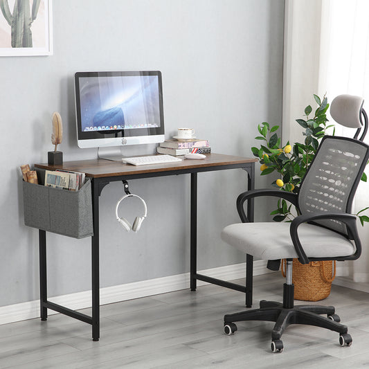 40 Inch Writing Computer Study Desk with Metal Frame and Storage Bag