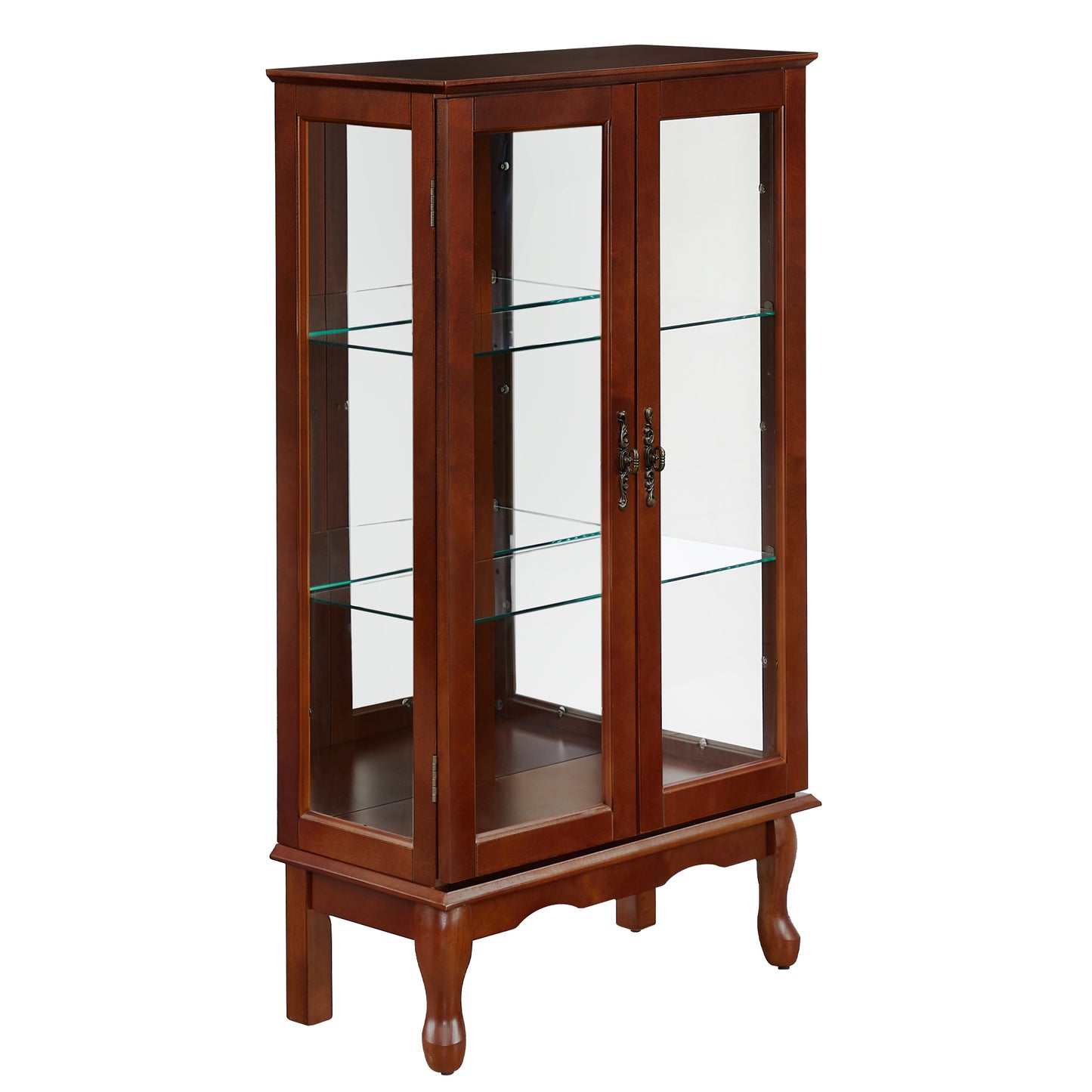 Lighted Curio Cabinet with Tempered Glass Doors