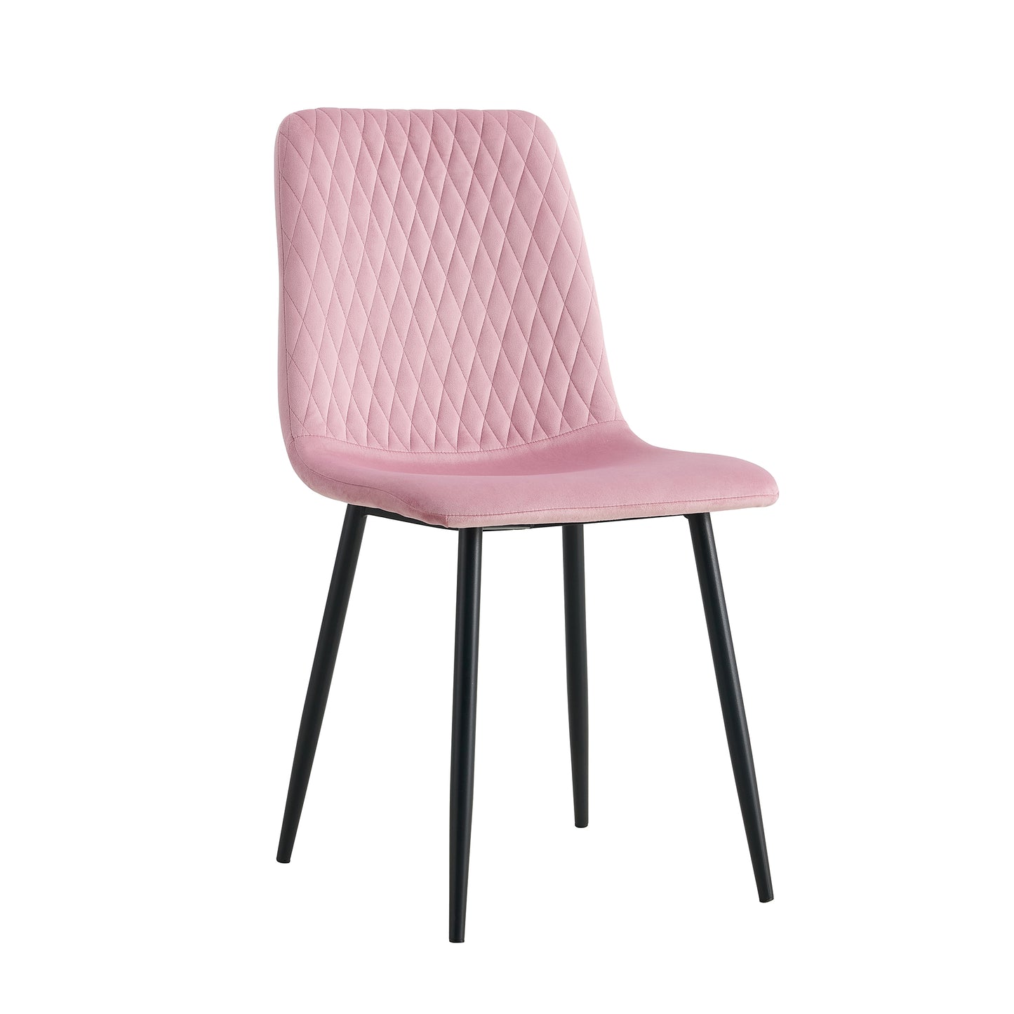 Modern Velvet Dining Kitchen Chair, Upholstered Side Chair with Black Coated Legs, set of 4