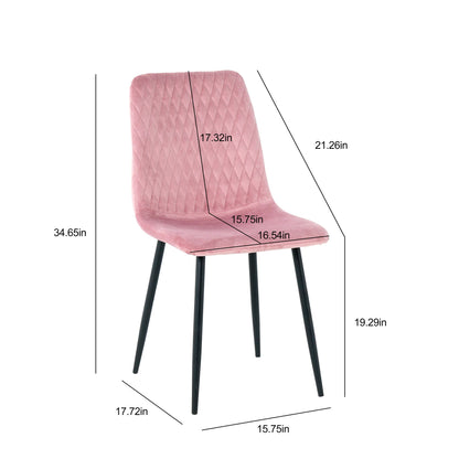 Modern Velvet Dining Kitchen Chair, Upholstered Side Chair with Black Coated Legs, set of 4