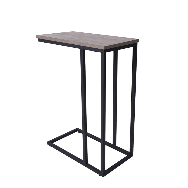 C Shaped Industrial Side End Table