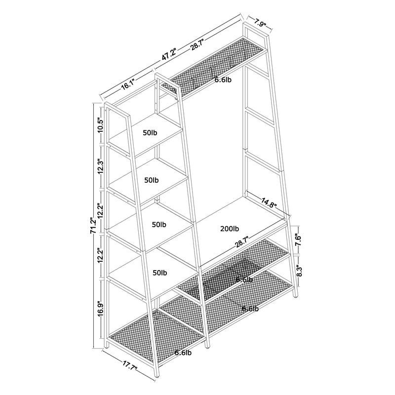 Hall Tree with Shelves and Shoe Bench