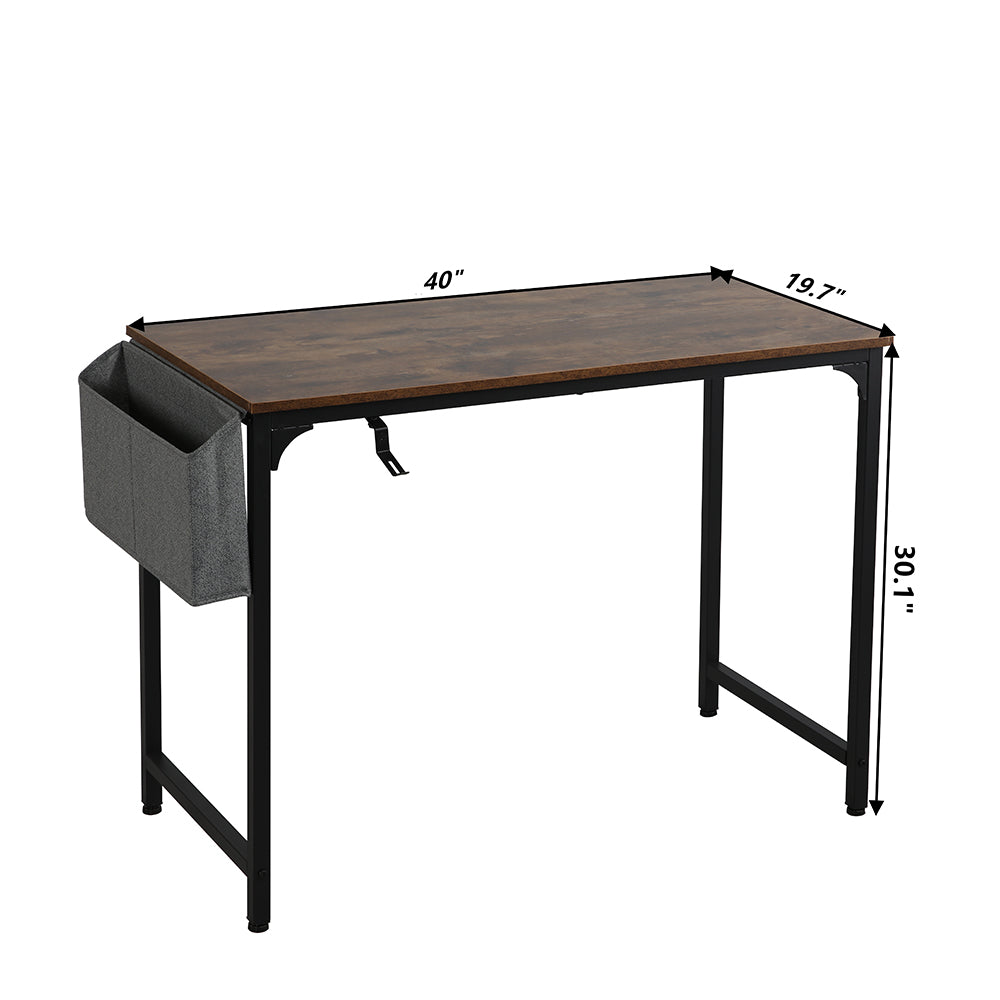 40 Inch Writing Computer Study Desk with Metal Frame and Storage Bag