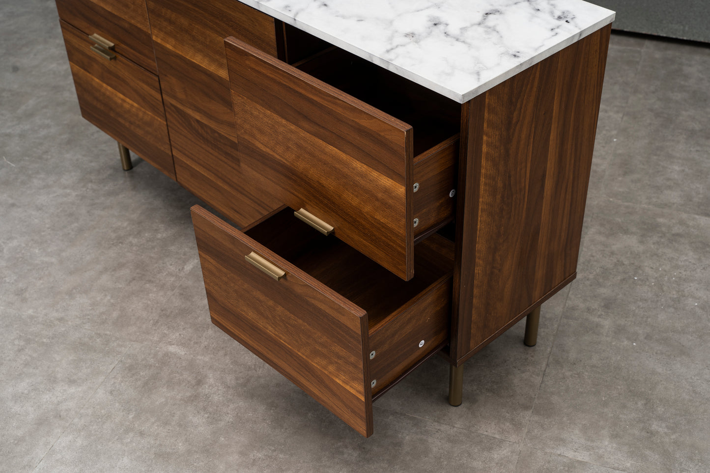 47.91'' Wide Mid Century Modern Storage Buffet Cabinet with 4 Drawers