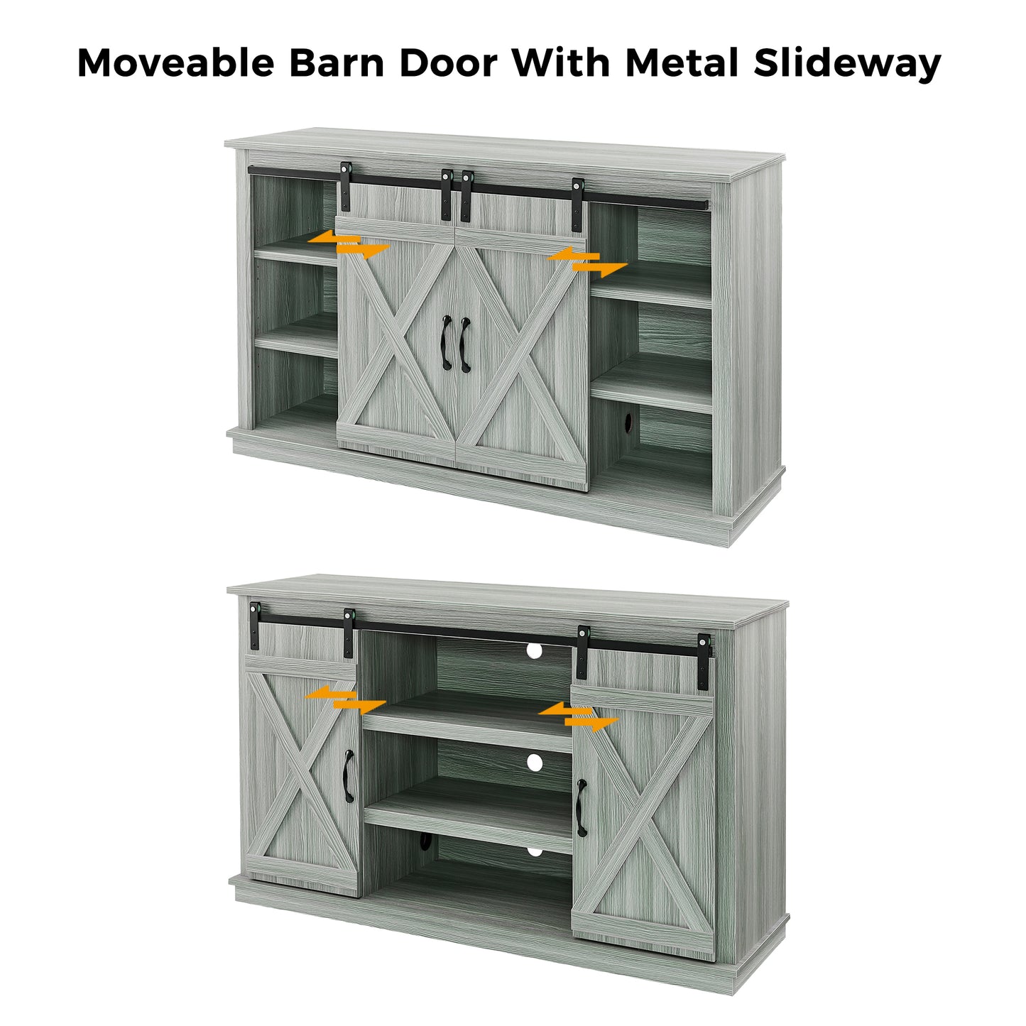 TV Stand for TVs up to 60" with Sliding Barn Doors
