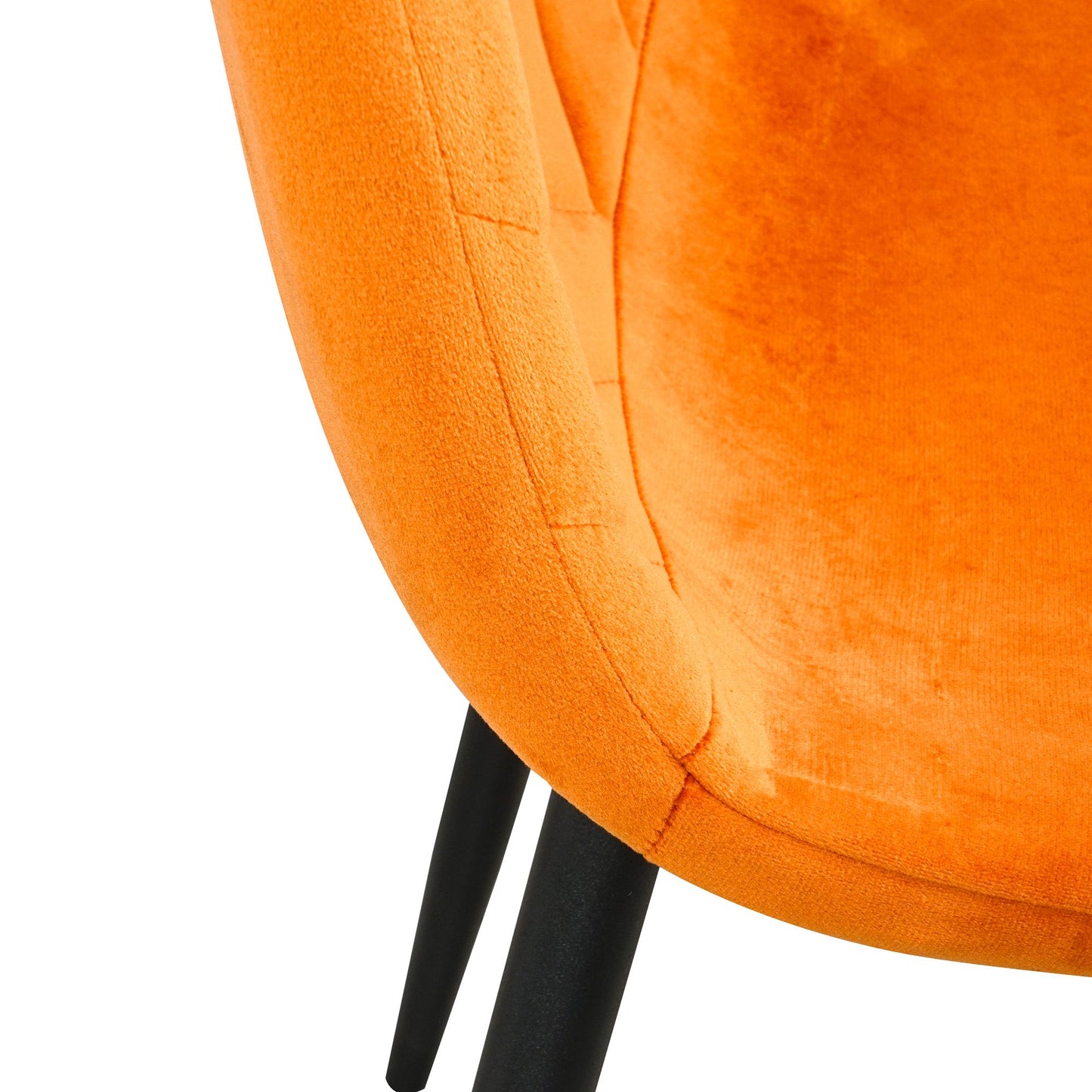 Modern Velvet Dining Kitchen Chair, Upholstered Side Chair with Black Coated Legs, set of 4