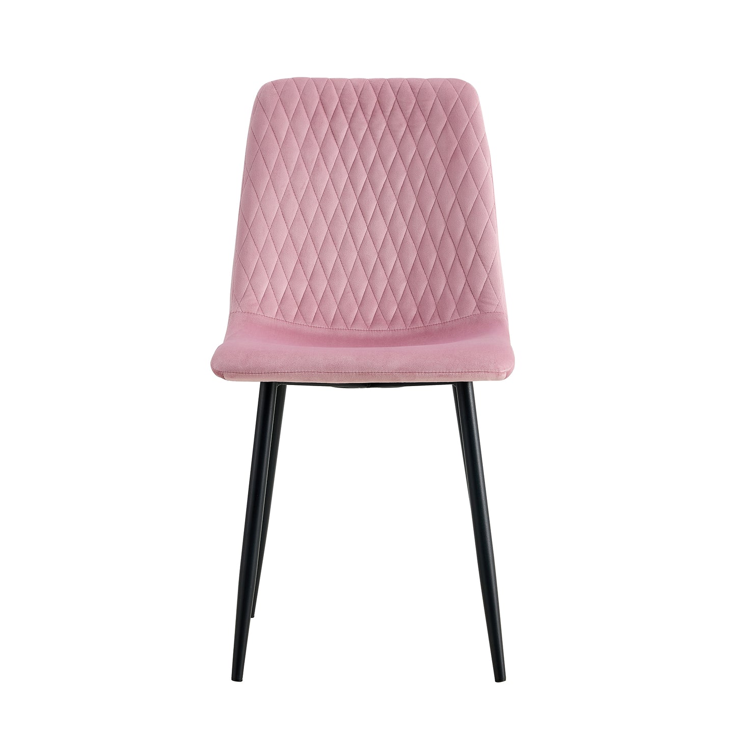 Modern Velvet Dining Kitchen Chair, Upholstered Side Chair with Black Coated Legs, set of 4