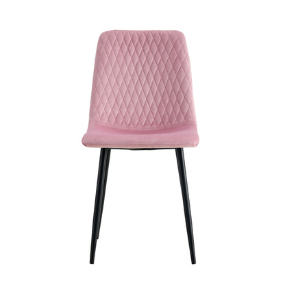 Modern Velvet Dining Kitchen Chair, Upholstered Side Chair with Black Coated Legs, set of 4