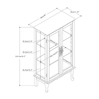 Lighted Curio Cabinet with Tempered Glass Doors