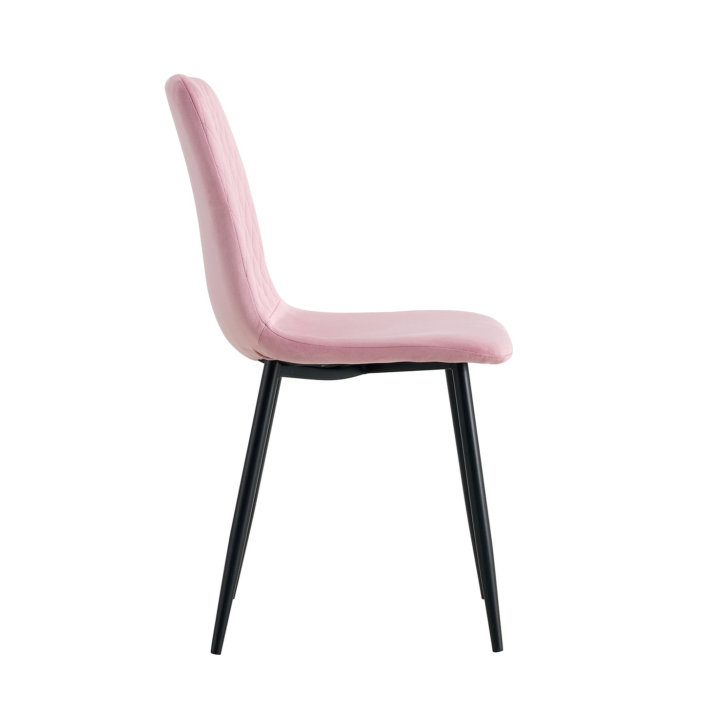 Modern Velvet Dining Kitchen Chair, Upholstered Side Chair with Black Coated Legs, set of 4