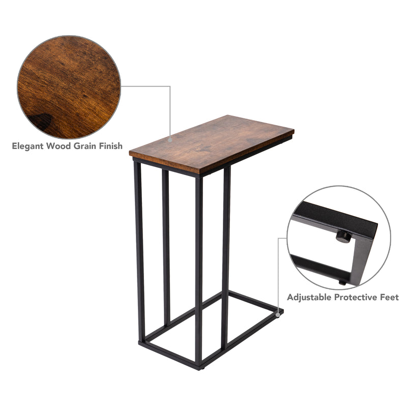 C Shaped Industrial Side End Table