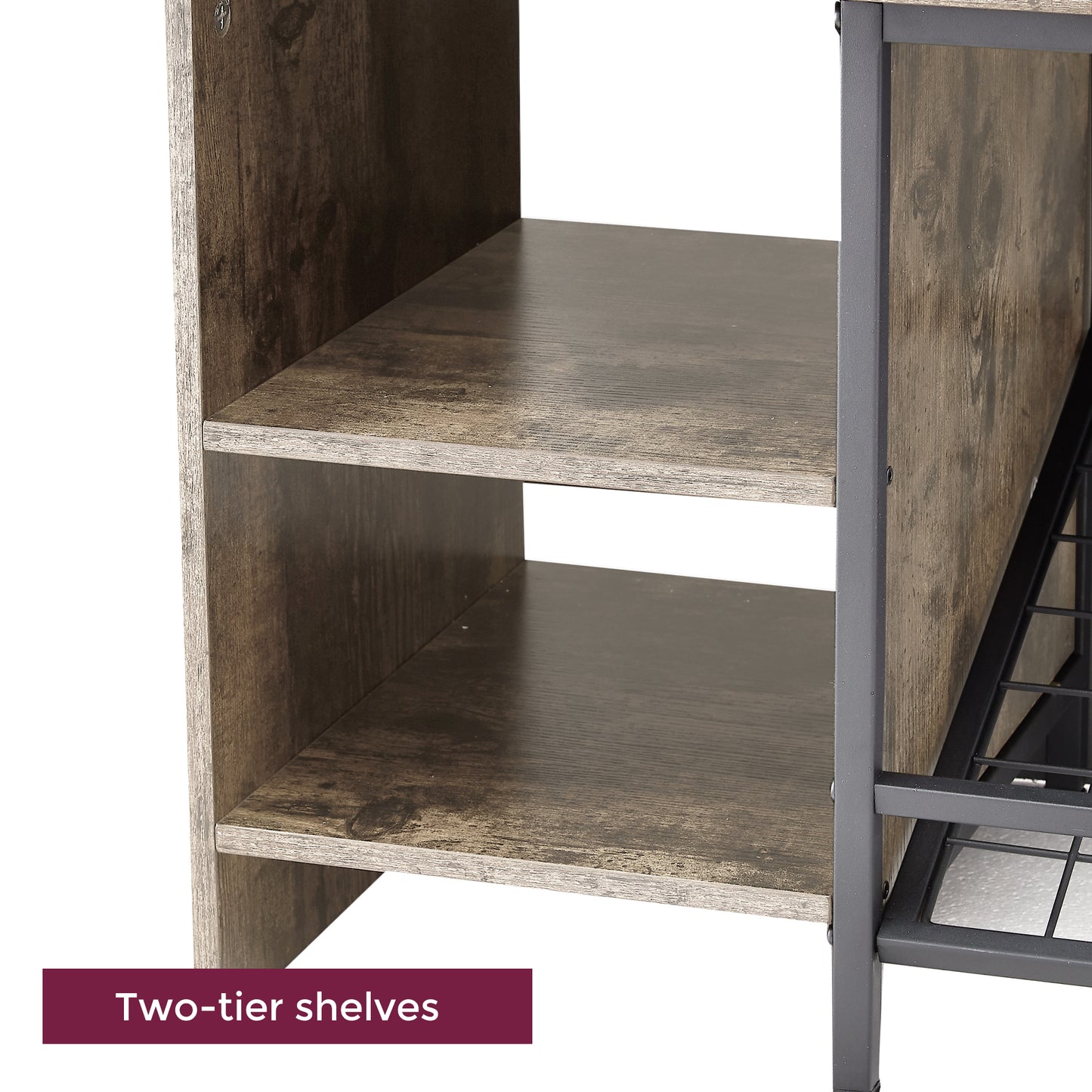 Industrial Hall Tree with Shoe Storage