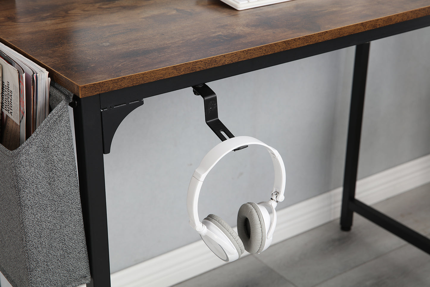 40 Inch Writing Computer Study Desk with Metal Frame and Storage Bag