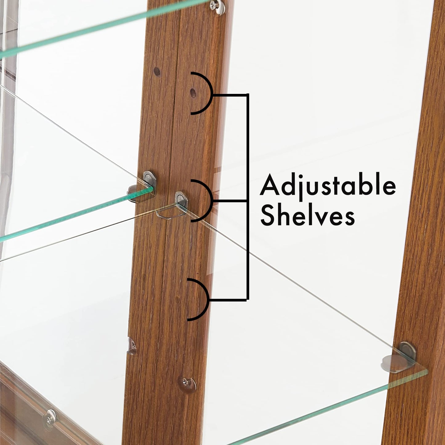 Lighted Curio Cabinet with Tempered Glass Doors