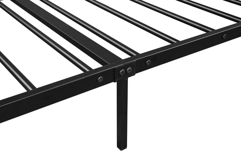 Black Queen Size Anti-Noise Metal Bed Frame with Detachable Canopy