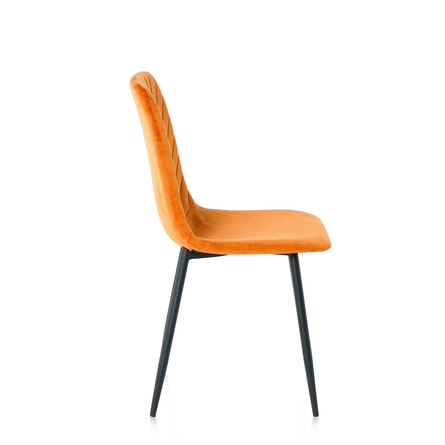 Modern Velvet Dining Kitchen Chair, Upholstered Side Chair with Black Coated Legs, set of 4