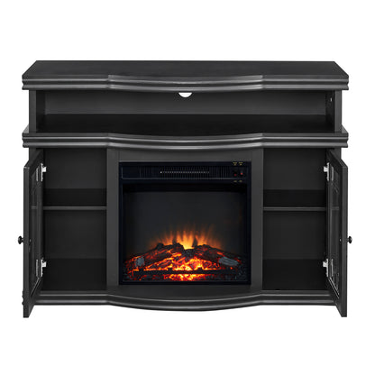 Mid Century Modern Electric Fireplace TV Stand for TVs up to 55", Black